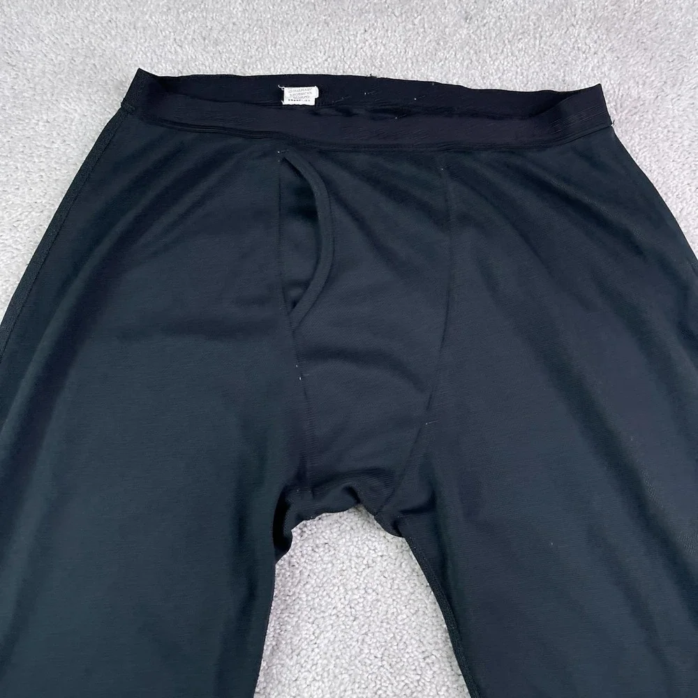 LL Bean Pants Mens Large Black Midweight Thermal Base Layer Bottoms Hiking